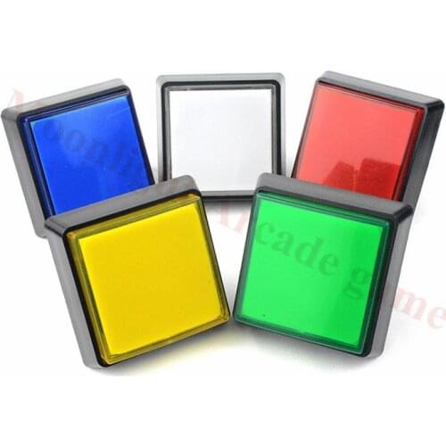 10Pcs/Lot Big Square LED Arcade Button 51*51mm Illuminated bevel edge Push Button with Micro Switch for Jamma Arcade machine