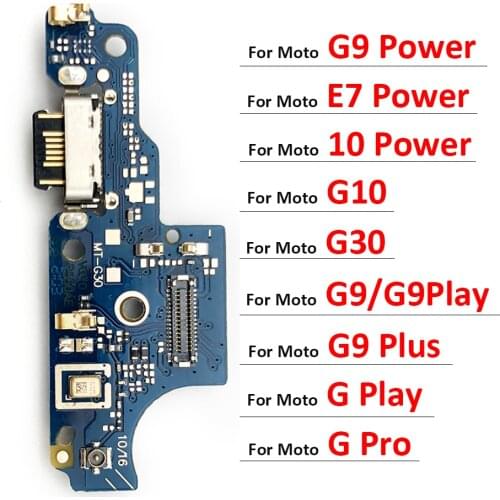 10Pcs/Lot，For Moto G Pro G9 Power G Play G30 G10 E7 Power G9 Plus USB Port Charger Dock Plug Connector Charging Board Flex Cable