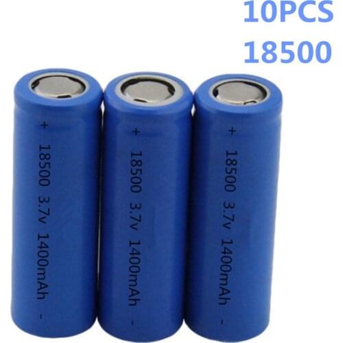 10pcs/lot SHSEJA 3.7V 18500 1400mAh rechargeable lithium battery 3.7V strong light flashlight anti-light special lithium battery