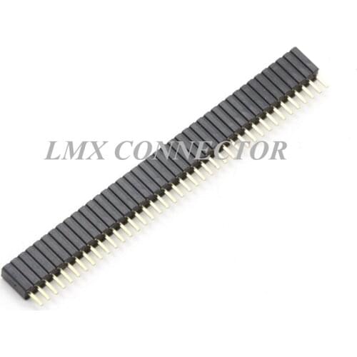 20PCS 1.27mm Female Pin Header Connector 1x40P Single Row Straight Needle Copper Gold Plated