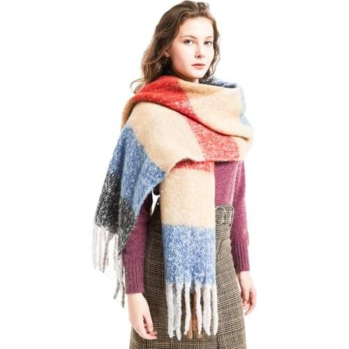 2019 Cashmere Plaid Winter Scarf for Women Warm Foulard Solid Scarves Autumn Classic Female Scarf Lady Shawl Bufandas Hombre New