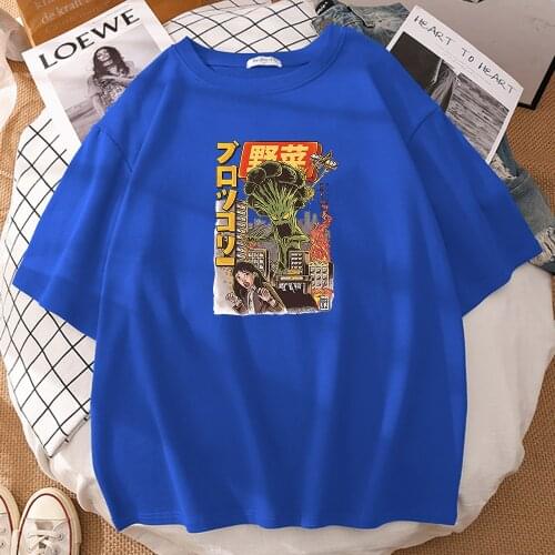 2021 Broccozilla Printing Men T Shirts Cool Oversize Tshirts Creativity Crewneck T Shirt Vogue Comfortable Male Short Sleeve