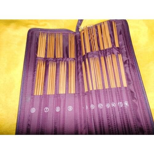 22 sets Straight Needles 11 Size Circular Ring Needle Set Crochet Hooks Bamboo Knit Weave Stitches Knitting needlework PU bag