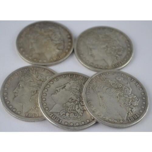 5pcs Steel Morgan Dollar Coin (Dia 3.8cm) Magic Tricks Magician Close Up Gimmick Props For Appearing Vanishing Illusion Magie