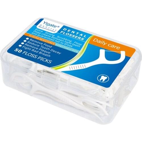 50pcs/Set Women Men Dental Flosser Dental Cleaning Teeth Stick Tooth Pick Interdental Brush Teeth Clean With Box Oral Care