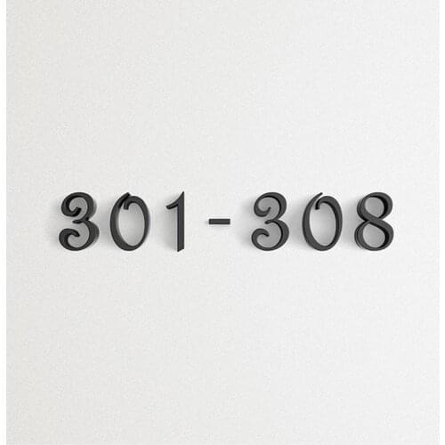 7cm Plastic Letters and Numbers Wall Decor Villa Hotel Door Plates Figures Dormitory Home Office number DIY