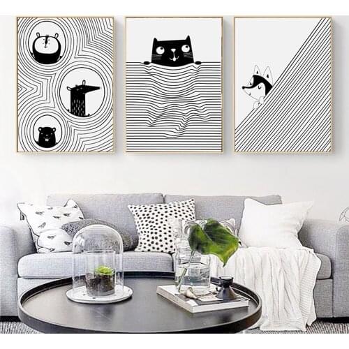 Abstract Animal Art Nordic Posters And Prints Wall Pictures Wall Pictures For Living Room Decor Wall Decoration
