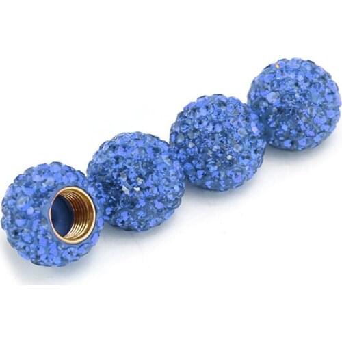 B36B 4pcs Handmade Crystal Rhinestone Car Valve-Stem Air Cover Attractive Dustproof Bling-Universal for SUVs Bicycle
