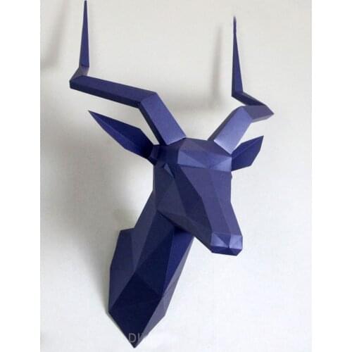 Goat Head Paper Model Wall Hanging Animal Creative Home Jewelry DIY Handmade Decoration Three-dimensional Decorative Origami