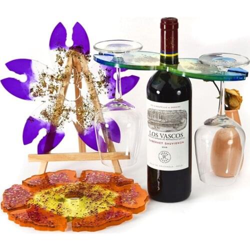 Wine Glass Holder Silicone Resin Mold Bottle Shelf Storage Glass Irregular Tray Epoxy Resin Mold Coaster DIY Home Decoratio Mold