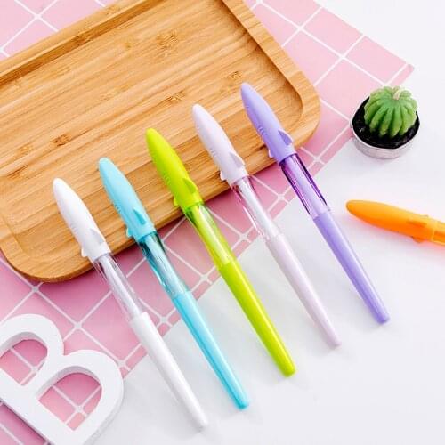 40PCS Creative Candy-colored Shark Personality Gel Pens 0.5mm Black Student Stationery Office Accessories