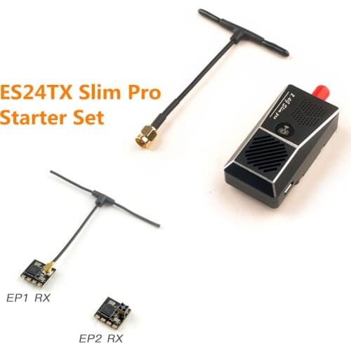 HappyModel 2.4G ExpressLRS ELRS Starter Set ES24TX Slim Pro 2.4G Nano TX with 3PCS 2.4G EP1 EP2 RX for FPV Long Range RC Drones