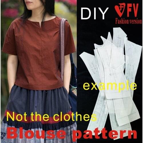 Cotton and linen summer shirt pattern casual effect drawing 1:1 clothing cutting drawing BCY-109