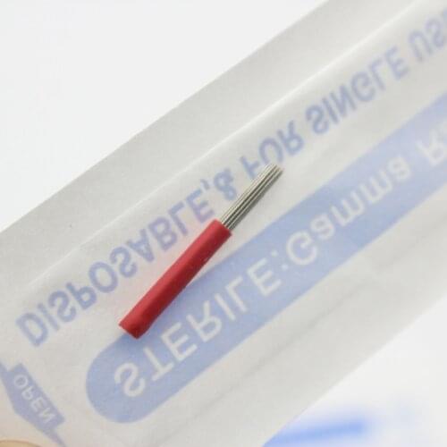 100 Pcs 19 Pin Round Shading Needle Permanent Makeup Manual Eyebrow Tattoo Microblade Needles Round For 3D Eyebrow