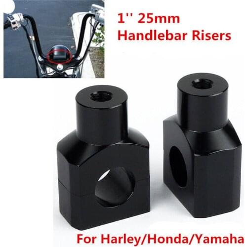 Shorty 1'' Handlebar Risers Clamp For Harley davidson Fatboy Dyna Sportster Touring aftermarket free shipping motorcycle parts
