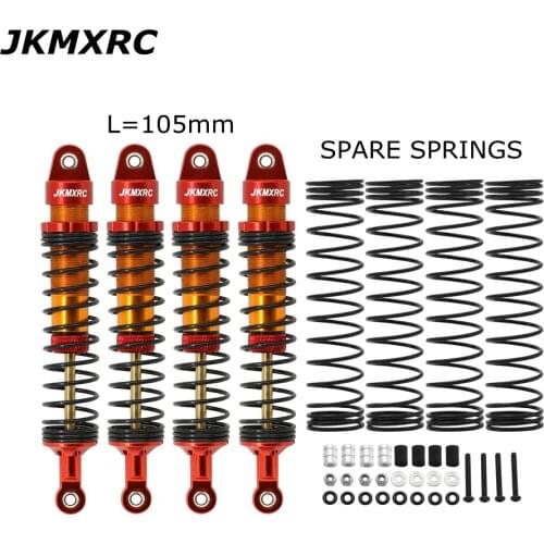 JKMXRC ROCK RC ALLOY OIL SUSPENSIONS 105mm STRONGER SHOCKS ABSORBER Damper WITH STRONGER SPRING For AXIAL WRAITH RR10 AX10