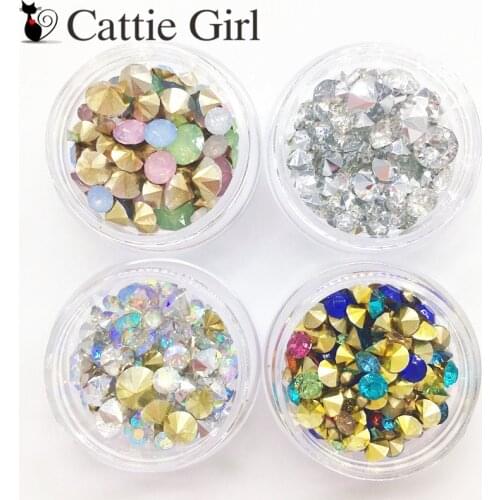 1 Set Mixed Metal Nail Art Decorations Mini Caviar Beads Holo Nail Glitter 3D Nails Crystal AB Crystal Rhinestone Nail Art Set