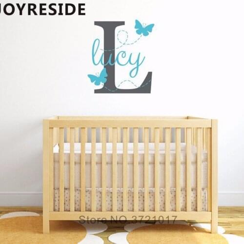 Butterflies Wall Decals Butterfly Bee Animal Sweet Wall Stickers House Baby Boys Girls Custom Name Wall Decal Personalized M151