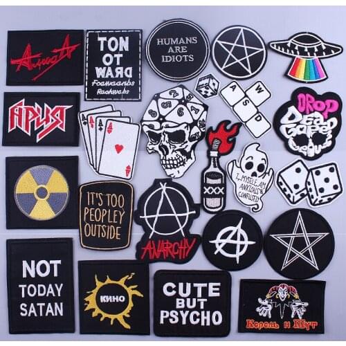 Rock Band Patch DIY Embroidery Patches for Clothing Iron On Patches Hippie Letter Metal Patches On Clothes Applique Stripe Badge