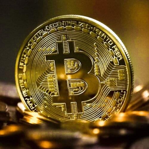 New Creative Souvenir Bitcoin Coin Gold Plated Collectible Gifts Bit Coin Art Collection Physical Gold Commemorative Coins