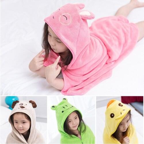 New Baby Towel Newborn Bath Comfortable Soft Baby Hooded Bathrobe Cute Animal Beach Cotton Towel Kids Babies Blanket