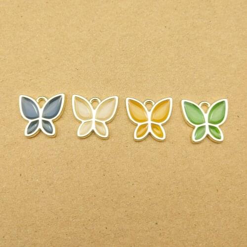 10pcs 14x15mm enamel butterfly charm for jewelry making and crafting fashion earring pendant necklace bracelet charm
