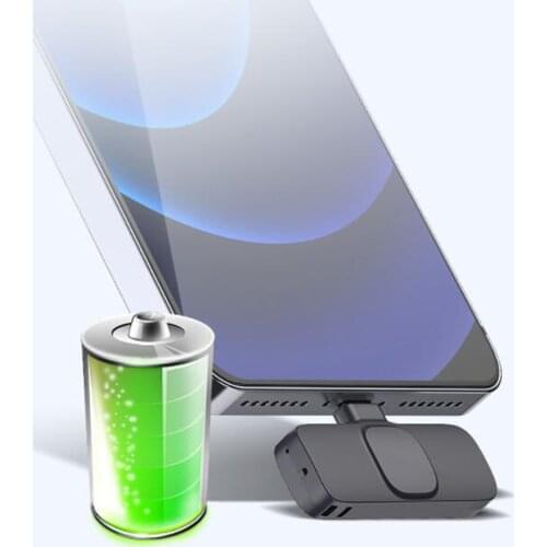 Portable Wireless Bluetooth Lavalier Microphone Mini Lapel Mic Type-C for Live Stream Vlog Tutorial Video