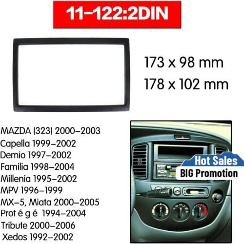 Car DVD Player frame For 1998-2004 Mazda Family 2DIN Auto AC Black LHD RHD Auto Radio Multimedia NAVI fascia