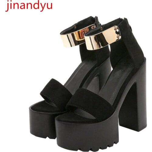 Platform Sandals Women Shoes High Heel Summer Sandals Chunky Heels Woman Pumps Yellow Black High Heels Women Shoes Party Sandals