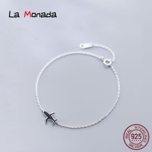 16cm-19cm Silver Bracelet For Women Girls Black Aircraft Silver Chain Bracelet Women Korean Fine Jewelry Female For Women