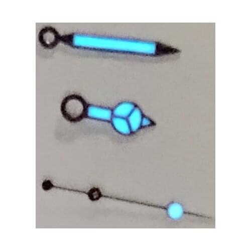 Blue Lumiuous Watch Hands Set for SKX007, 009, MERCEDES, Submariner Style, MOD