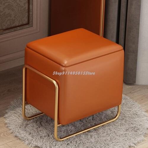 Nordic Light Luxury Dressing Stool Modern Minimalist Bedroom Makeup Chair Net Red Nail Makeup Small Stool Round Stool