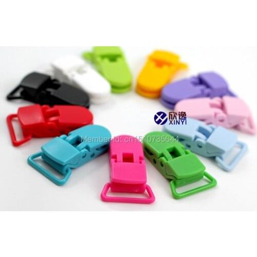 Mixed 11 Colors For Options 110pcs KAM Plastic Clip Plastic Pacifier Clip Soother Clip For Baby 20mm