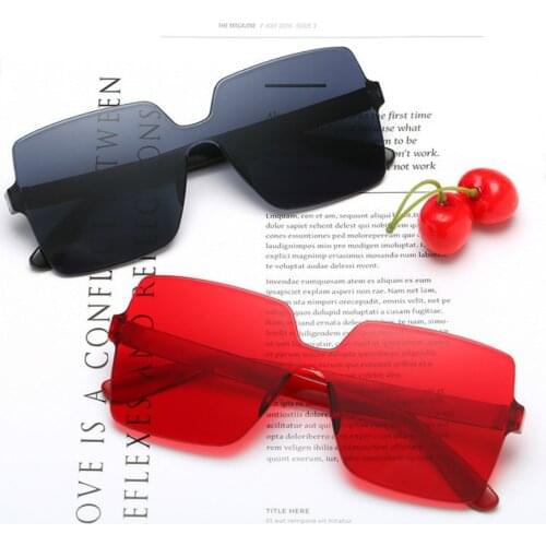 Vintage Punk Sunglasses Men Women Fashion Large Frame Rimless Sunglasses Female Transparent Shades Glasses