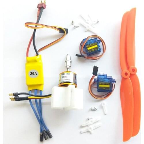 SU-27 A2212 2212 1400KV motor + 30A ESC + 9g Servo + 8060 propeller + Motor mount for RC aircraft Drone fixing wing power combo