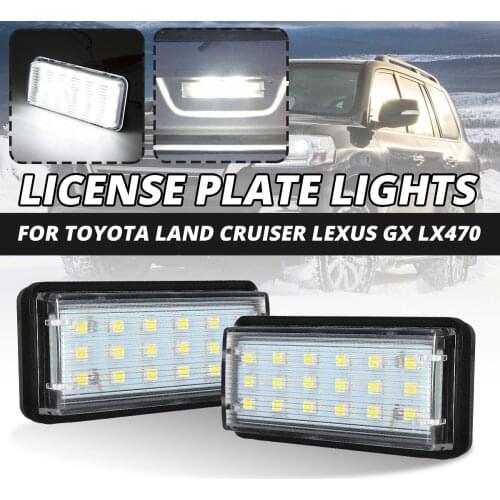 2Pcs No Error Car LED Number License Plate Light for Toyota Land Cruiser 100 200 Prado 120 Reiz 4D for Lexus LX470 GX470
