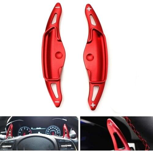 Car Red Steering Wheel Paddle Shifter Extension for Hyundai Genesis G70 4DR 18-20