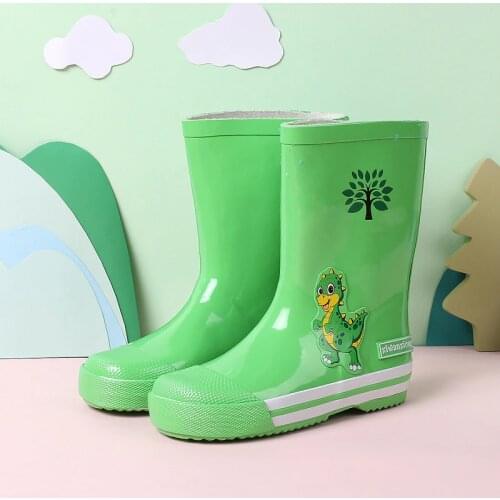 Four Seasons Children Rubber Cartoon Rainshoes Boys and Girls Antiskid Rain Primary School Students Kids Water Shoes Size 23-36