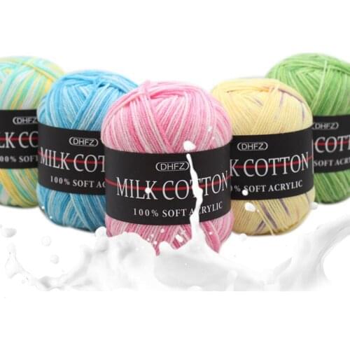 Knitted HandCraft colourful Supersoft Supersoft 50g milk Cotton Scarf NEW 23 colors Lot 3PLY Yarn Crochet Sweater Knitting Wool