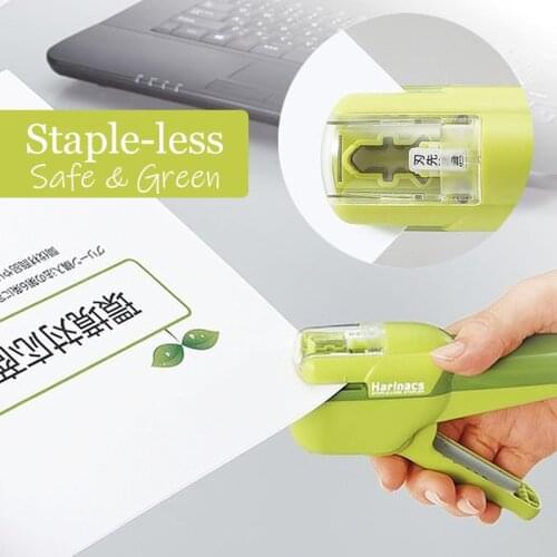 Japan KOKUYO Harinacs Staple-Free Stapler Large Creative Staple-less Manual Stapler Office Stationery Safe Easy Use