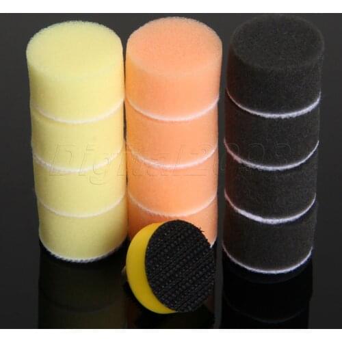Yetaha 50Pc 1 Inch 25mm Sponge Buffing Polishing Waxing Pad Kit For Car Polisher Wash M6 Backer Plate Polish Tool Car-styling
