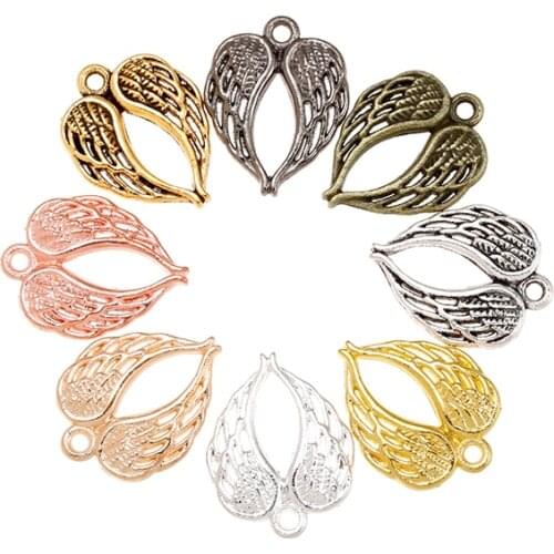 YuenZ 15pcs New Product Antique silver color wing Charms Pendant Jewelry Metal Alloy Jewelry Marking 21*17mm D449