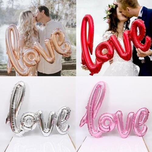 1PC Siamese LOVE Alphabet Aluminum Foil Balloon Romantic Valentines Day Birthday Selling Wedding Anniversary Party Decoration