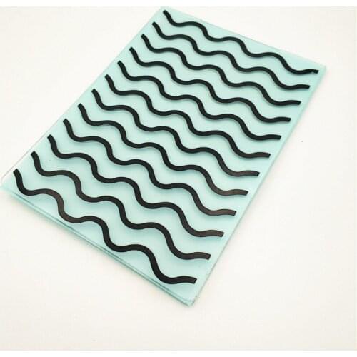 10.5x14.5cm Wavy lines Embossing folders Plastic bump Scrapbooking DIY Template Fondant indentation Cake Photo Album Card Make
