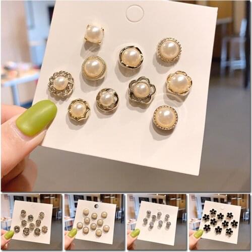 10Pcs/Set Fashion Anti-glare Brooch Neckline Simple Pearl Small Pin Elegant Fixed Clothes Pin Accessories