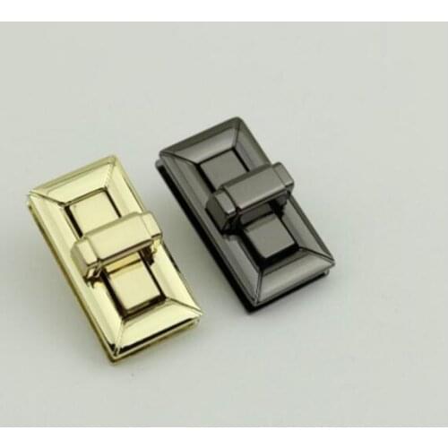 10pieces/lot) factory wholesale luxury handbags rectangular metal twisted lock decorative buckle hardware accessories