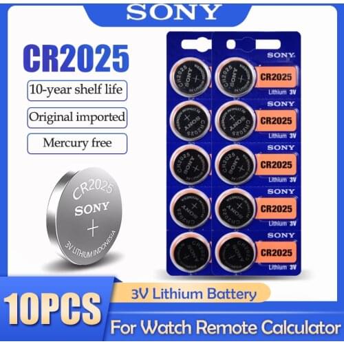 10PCS Sony CR2025 CR 2025 DL2025 BR2025 KCR2025 3V Lithium Battery For Watch Toy Remote Control Meter Button Cell Batteries Coin
