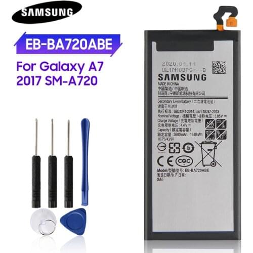 100% Original Battery EB-BA720ABE For Samsung GALAXY GALAXY A7 2017 version A720 SM-A720 3600mAh