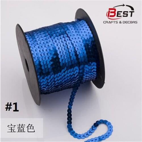 2 Meters 6mm 22 Colors Loose Diameter Round Flat Sequins Paillettes Sewing On Trims For Crafts, Cloth Accessory