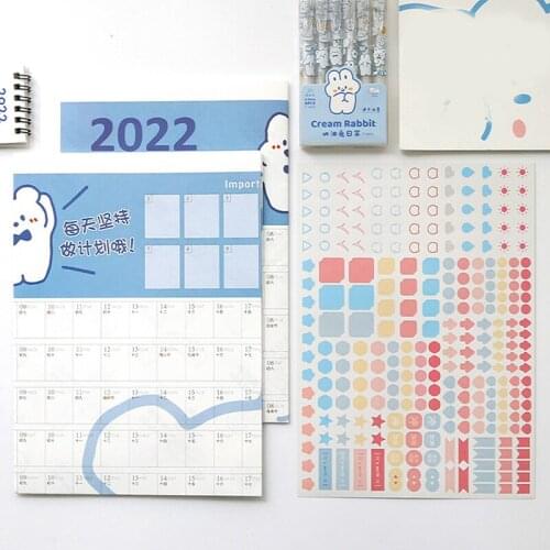 2022 Year Wall Calendar with Sticker 365 Days Daily Schedule Periodic Planner